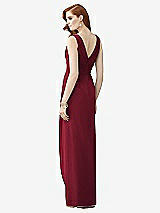 Rear View Thumbnail - Burgundy Sleeveless Draped Faux Wrap Maxi Dress - Dahlia