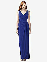 Front View Thumbnail - Cobalt Blue Sleeveless Draped Faux Wrap Maxi Dress - Dahlia