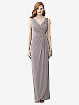 Front View Thumbnail - Cashmere Gray Sleeveless Draped Faux Wrap Maxi Dress - Dahlia