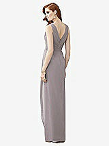 Rear View Thumbnail - Cashmere Gray Sleeveless Draped Faux Wrap Maxi Dress - Dahlia