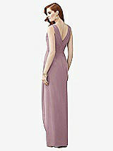 Rear View Thumbnail - Dusty Rose Sleeveless Draped Faux Wrap Maxi Dress - Dahlia