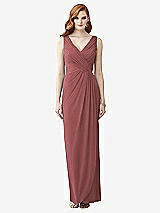 Front View Thumbnail - English Rose Sleeveless Draped Faux Wrap Maxi Dress - Dahlia