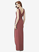 Rear View Thumbnail - English Rose Sleeveless Draped Faux Wrap Maxi Dress - Dahlia