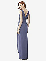 Rear View Thumbnail - French Blue Sleeveless Draped Faux Wrap Maxi Dress - Dahlia