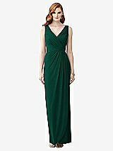 Front View Thumbnail - Hunter Green Sleeveless Draped Faux Wrap Maxi Dress - Dahlia