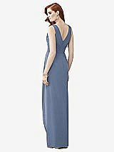 Rear View Thumbnail - Larkspur Blue Sleeveless Draped Faux Wrap Maxi Dress - Dahlia