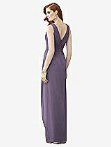 Rear View Thumbnail - Lavender Sleeveless Draped Faux Wrap Maxi Dress - Dahlia
