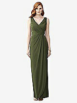 Front View Thumbnail - Olive Green Sleeveless Draped Faux Wrap Maxi Dress - Dahlia