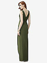 Rear View Thumbnail - Olive Green Sleeveless Draped Faux Wrap Maxi Dress - Dahlia