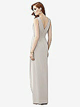 Rear View Thumbnail - Oyster Sleeveless Draped Faux Wrap Maxi Dress - Dahlia