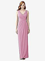 Front View Thumbnail - Powder Pink Sleeveless Draped Faux Wrap Maxi Dress - Dahlia
