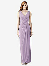 Front View Thumbnail - Pale Purple Sleeveless Draped Faux Wrap Maxi Dress - Dahlia