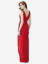 Rear View Thumbnail - Parisian Red Sleeveless Draped Faux Wrap Maxi Dress - Dahlia