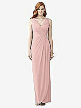 Front View Thumbnail - Rose - PANTONE Rose Quartz Sleeveless Draped Faux Wrap Maxi Dress - Dahlia