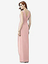 Rear View Thumbnail - Rose - PANTONE Rose Quartz Sleeveless Draped Faux Wrap Maxi Dress - Dahlia