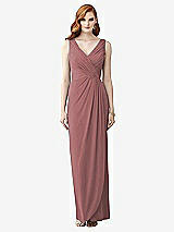 Front View Thumbnail - Rosewood Sleeveless Draped Faux Wrap Maxi Dress - Dahlia