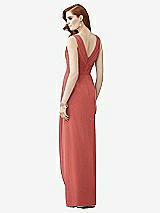 Rear View Thumbnail - Coral Pink Sleeveless Draped Faux Wrap Maxi Dress - Dahlia