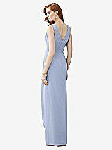 Rear View Thumbnail - Sky Blue Sleeveless Draped Faux Wrap Maxi Dress - Dahlia