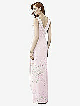 Rear View Thumbnail - Watercolor Print Sleeveless Draped Faux Wrap Maxi Dress - Dahlia