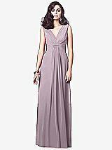 Front View Thumbnail - Lilac Dusk Draped V-Neck Shirred Chiffon Maxi Dress