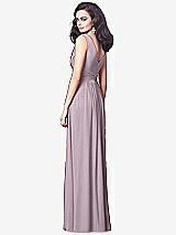 Rear View Thumbnail - Lilac Dusk Draped V-Neck Shirred Chiffon Maxi Dress