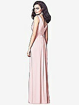 Rear View Thumbnail - Ballet Pink Draped V-Neck Shirred Chiffon Maxi Dress