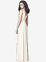 Rear View Thumbnail - Ivory Draped V-Neck Shirred Chiffon Maxi Dress