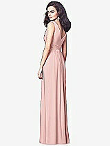 Rear View Thumbnail - Rose - PANTONE Rose Quartz Draped V-Neck Shirred Chiffon Maxi Dress