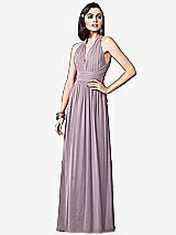 Front View Thumbnail - Lilac Dusk Ruched Halter Open-Back Maxi Dress - Jada