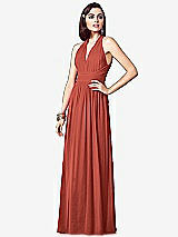 Front View Thumbnail - Amber Sunset Ruched Halter Open-Back Maxi Dress - Jada