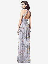 Rear View Thumbnail - Butterfly Botanica Silver Dove Ruched Halter Open-Back Maxi Dress - Jada