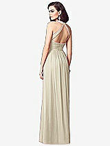 Rear View Thumbnail - Champagne Ruched Halter Open-Back Maxi Dress - Jada