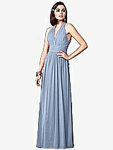 Front View Thumbnail - Cloudy Ruched Halter Open-Back Maxi Dress - Jada