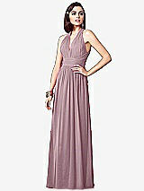 Front View Thumbnail - Dusty Rose Ruched Halter Open-Back Maxi Dress - Jada