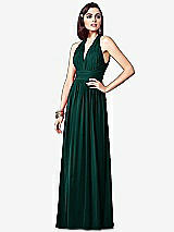 Front View Thumbnail - Evergreen Ruched Halter Open-Back Maxi Dress - Jada