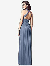 Rear View Thumbnail - Larkspur Blue Ruched Halter Open-Back Maxi Dress - Jada