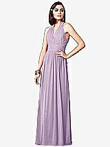 Front View Thumbnail - Pale Purple Ruched Halter Open-Back Maxi Dress - Jada