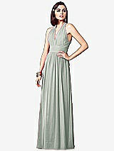 Front View Thumbnail - Willow Green Ruched Halter Open-Back Maxi Dress - Jada