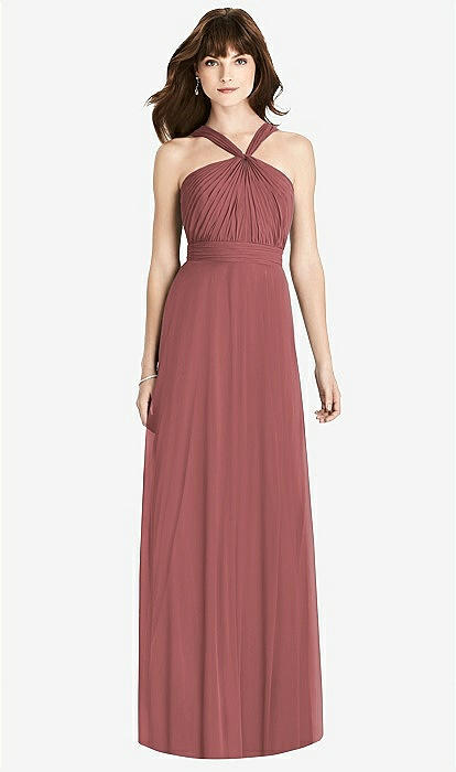 Y Strap Chiffon Dress David s Bridal