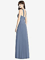 Rear View Thumbnail - Larkspur Blue Twist Halter Chiffon Maxi Dress - James
