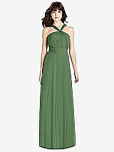 Front View Thumbnail - Vineyard Green Twist Halter Chiffon Maxi Dress - James