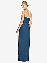 Rear View Thumbnail - Dusk Blue Strapless Draped Chiffon Maxi Dress - Lila