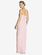 Rear View Thumbnail - Ballet Pink Strapless Draped Chiffon Maxi Dress - Lila