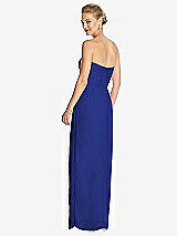 Rear View Thumbnail - Cobalt Blue Strapless Draped Chiffon Maxi Dress - Lila