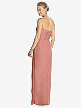 Rear View Thumbnail - Desert Rose Strapless Draped Chiffon Maxi Dress - Lila