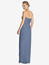 Rear View Thumbnail - Larkspur Blue Strapless Draped Chiffon Maxi Dress - Lila