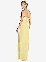 Rear View Thumbnail - Pale Yellow Strapless Draped Chiffon Maxi Dress - Lila