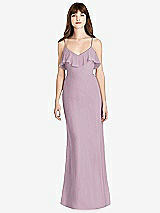 Front View Thumbnail - Suede Rose Ruffle-Trimmed Backless Maxi Dress