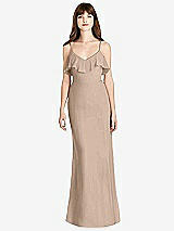 Front View Thumbnail - Topaz Ruffle-Trimmed Backless Maxi Dress