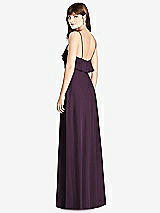 Rear View Thumbnail - Aubergine Ruffle-Trimmed Backless Maxi Dress